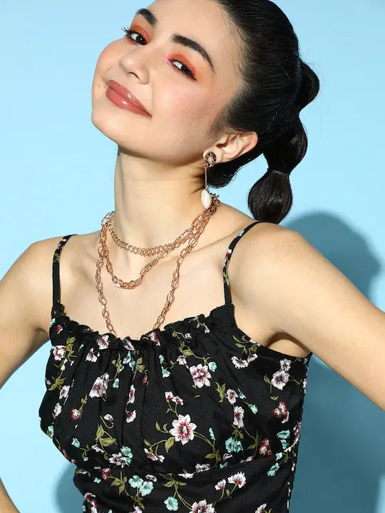 Floral Frilled Top