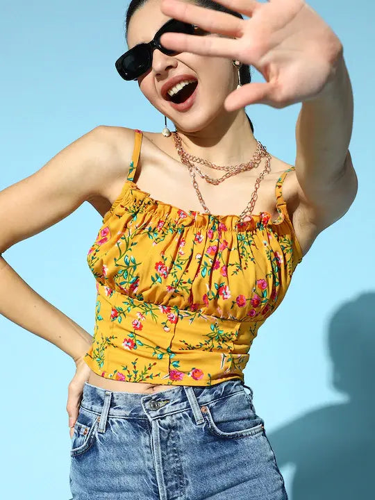 Floral Frilled Top
