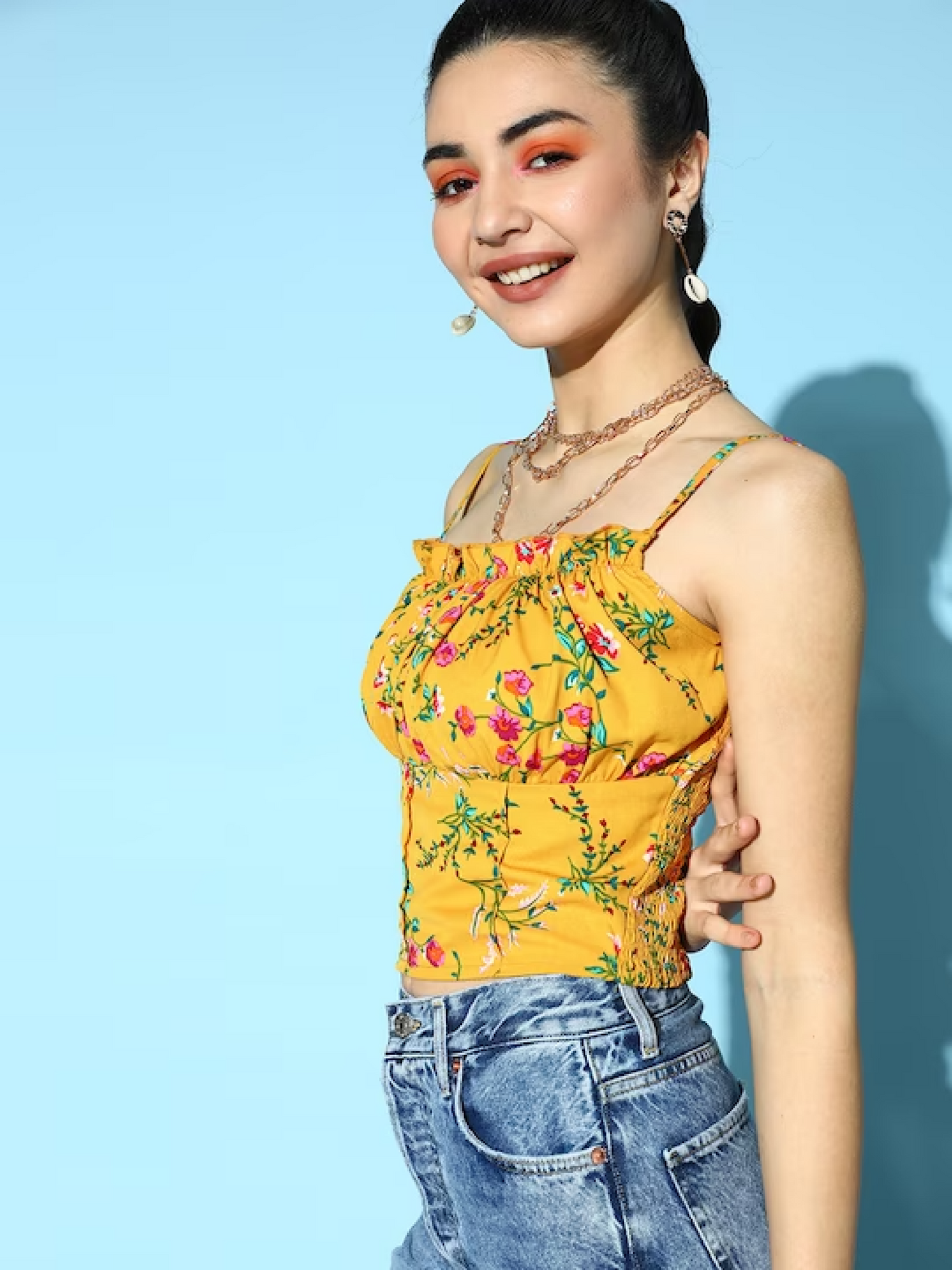 Floral Frilled Top