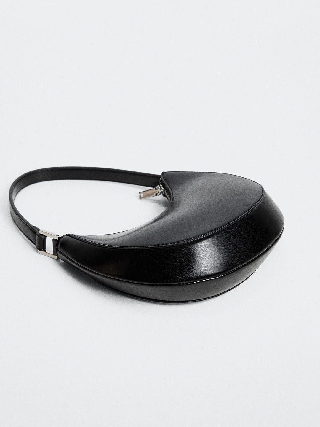 Half Moon Style Baguette Bag MANGO Black