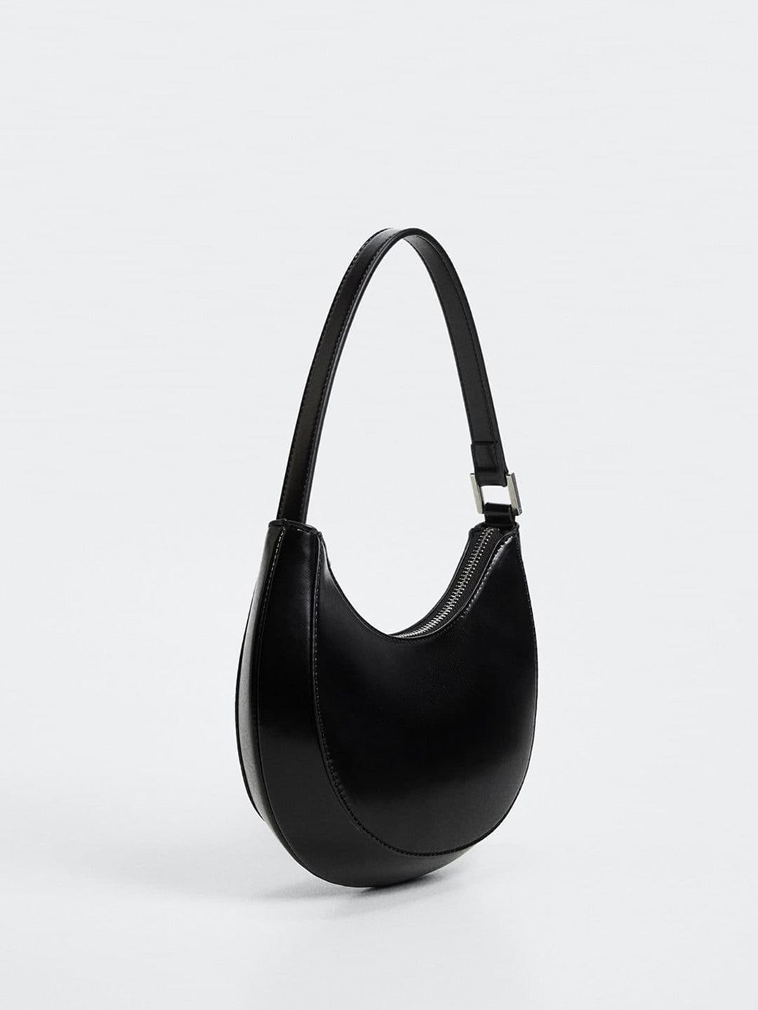 Half Moon Style Baguette Bag MANGO Black