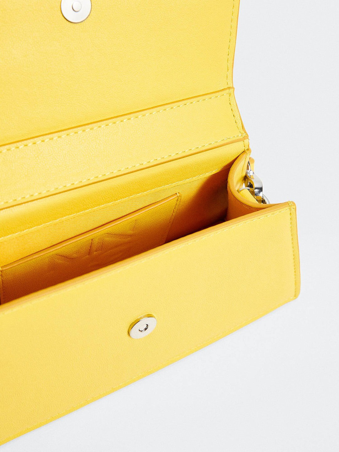 Solid Structured Satchel MANGO Yellow
