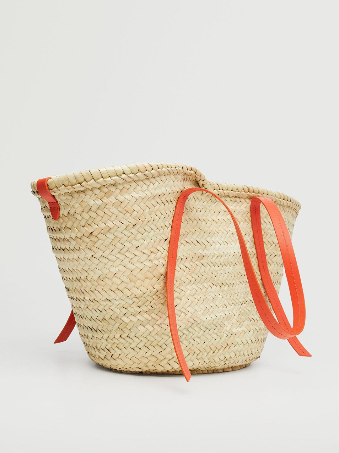 Basketweave Bucket Shoulder Bag MANGO Orange