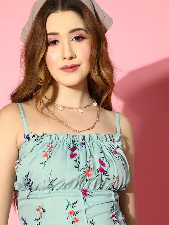 Floral Frilled Top