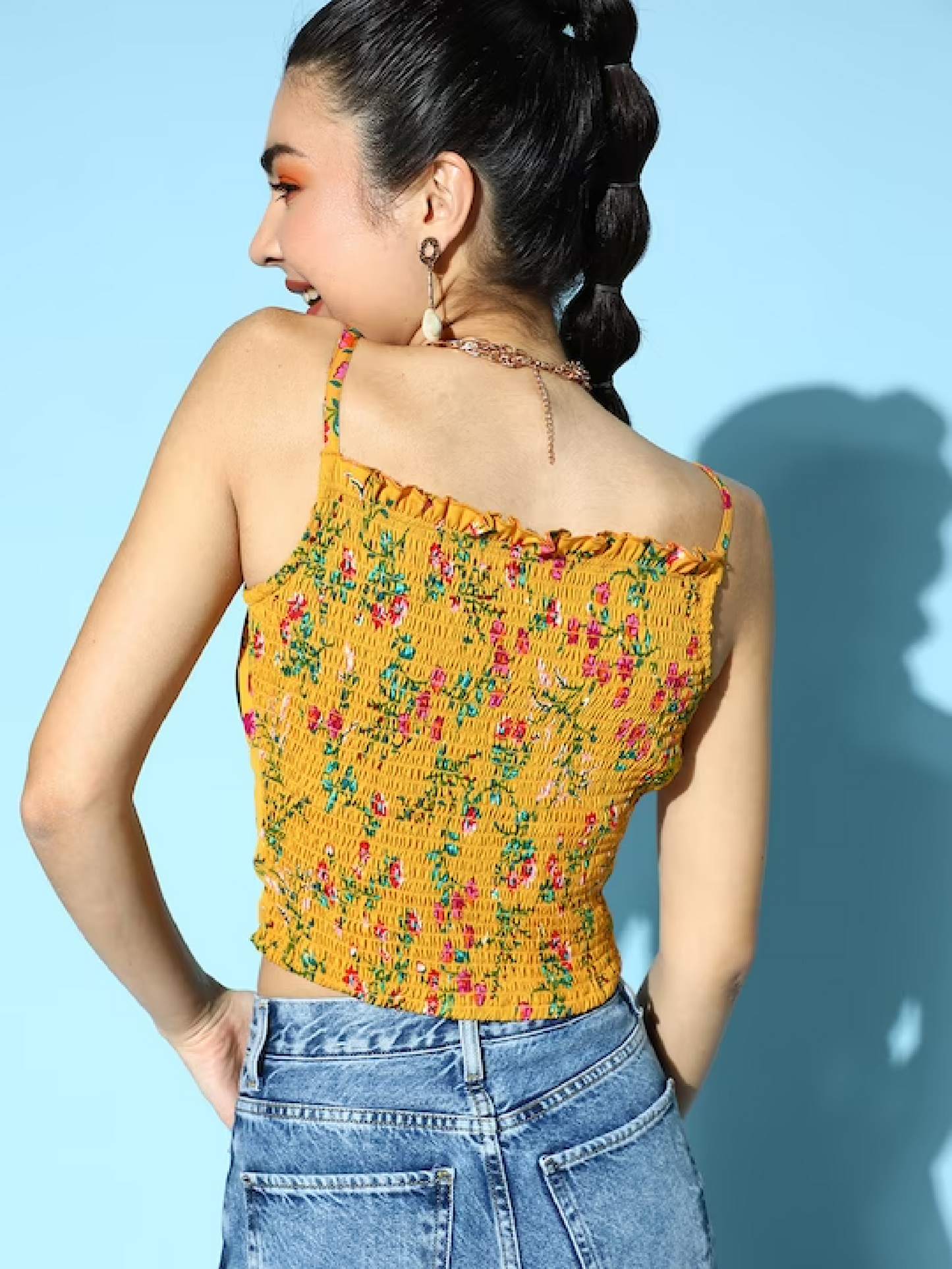 Floral Frilled Top