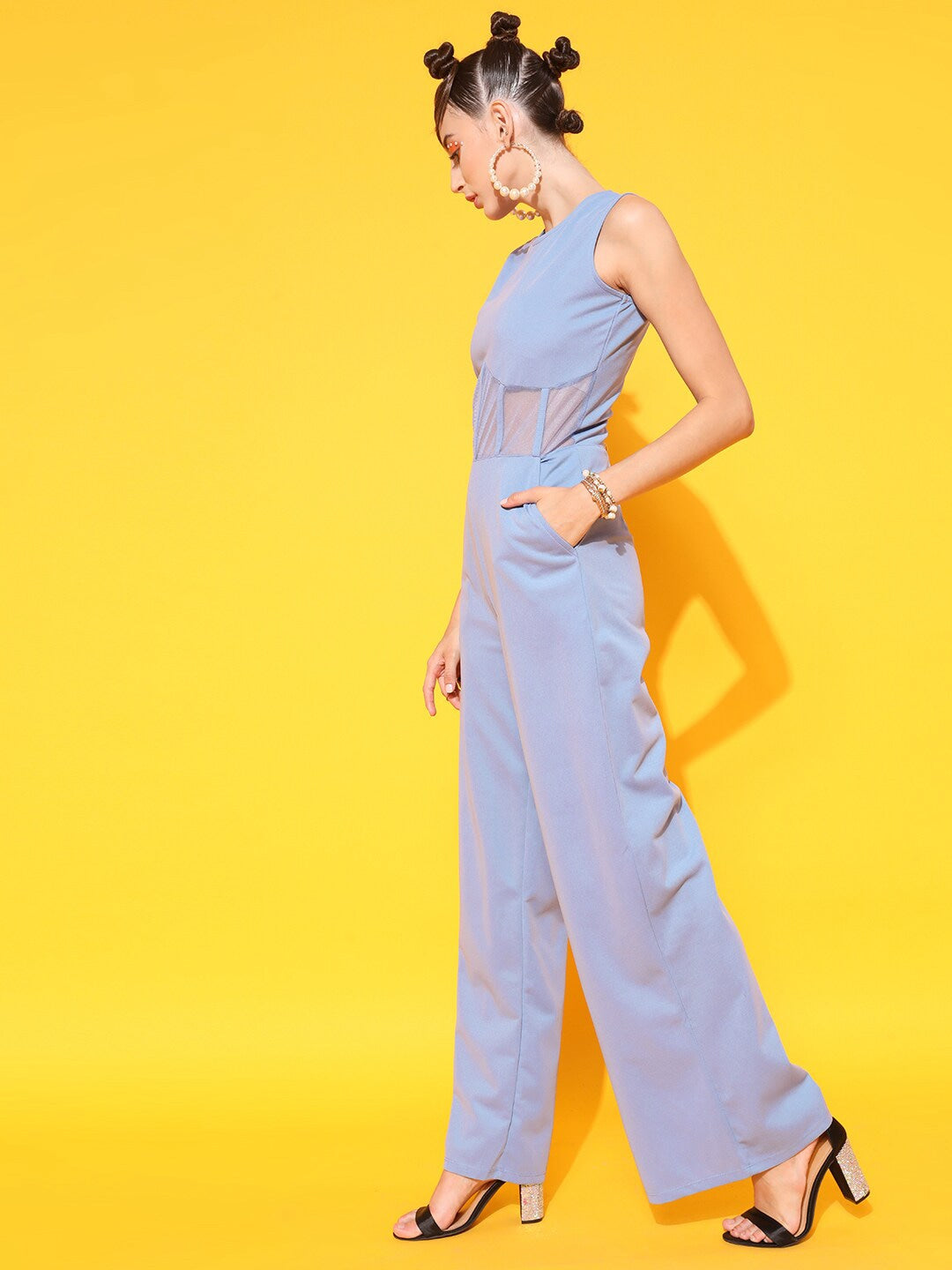 Round Neck Basic Corset Jumpsuit