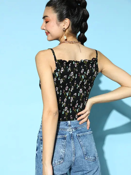 Floral Frilled Top
