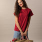 100% Cotton Blank T-shirts StarApps for her Strong Red